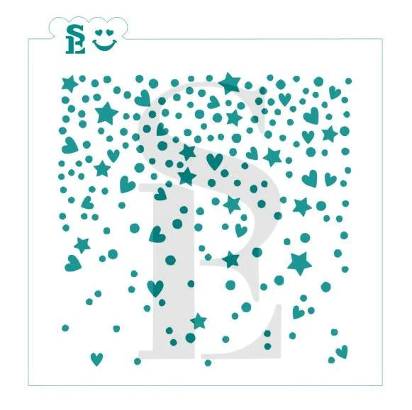 Confetti w/ Hearts and Stars SE Stencil