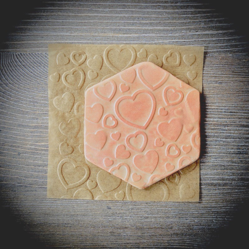 Hearts 3D Parchment Texture Sheets by Intricut Edibles