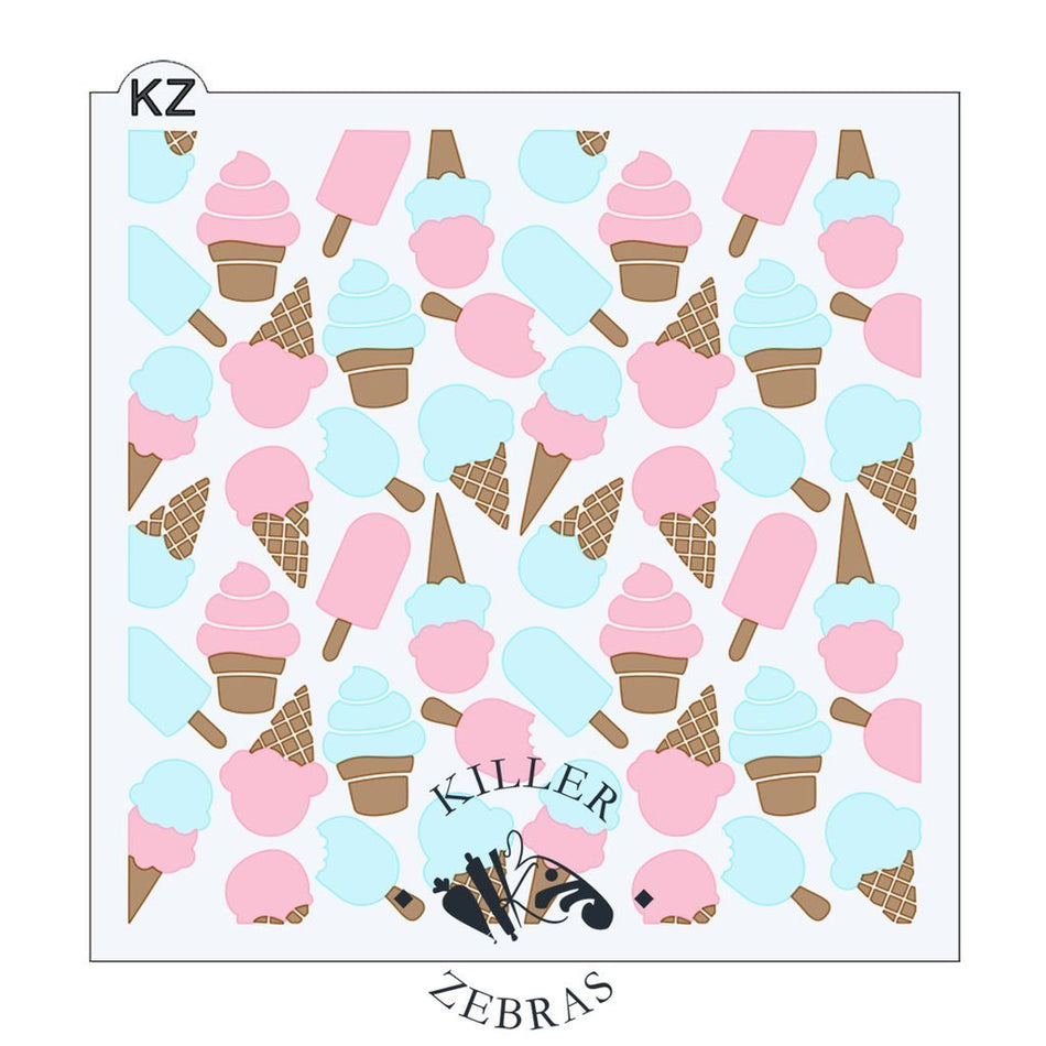 Ice Cream 3pc KZ Stencil