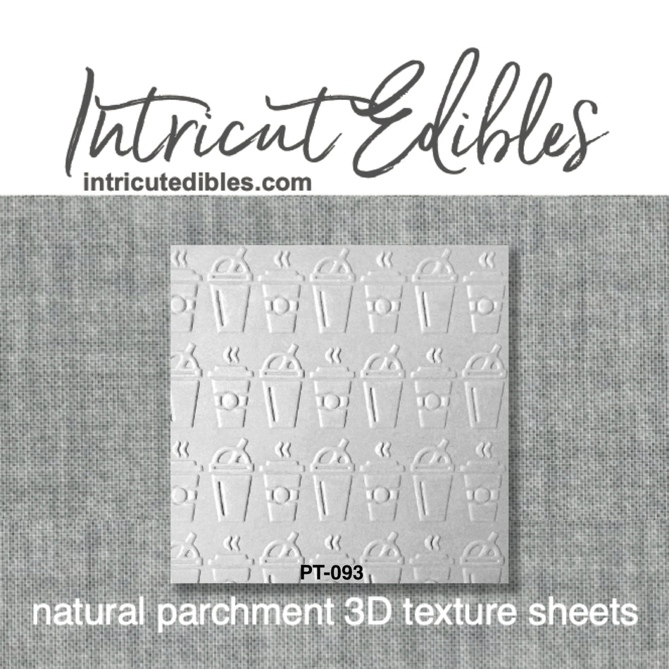 Latte Cups 3D Parchment Texture Sheets by Intricut Edibles