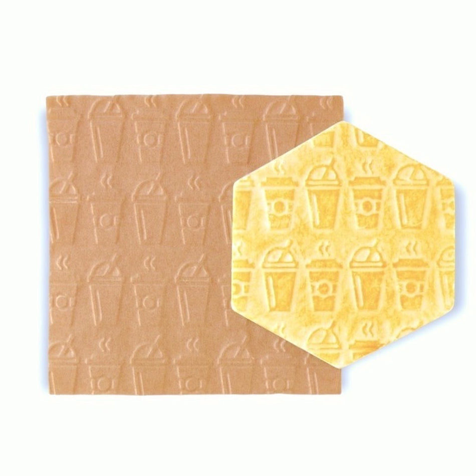 Latte Cups 3D Parchment Texture Sheets by Intricut Edibles