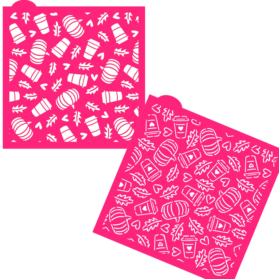 Latte Doodle 2pc Club Box Stencil