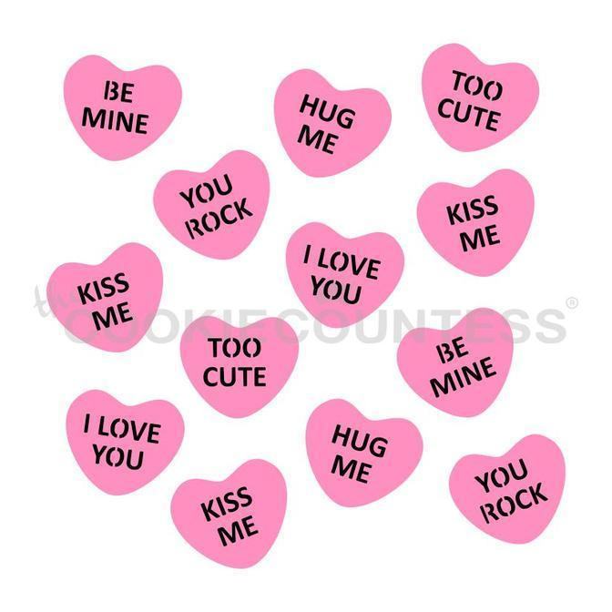 Conversation Hearts Physical Tags (25 pc.) – Designer Cookies ™ STUDIO
