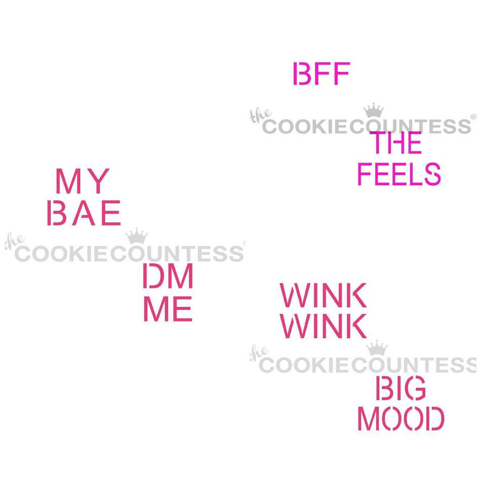 Conversation MODERN Hearts LARGE 3 pc Stencil Set