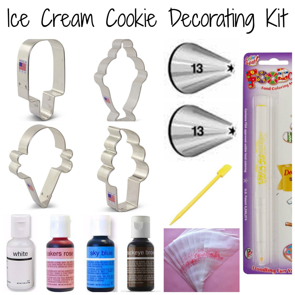 Ice Cream Cookie Decorating Kit for Online Class