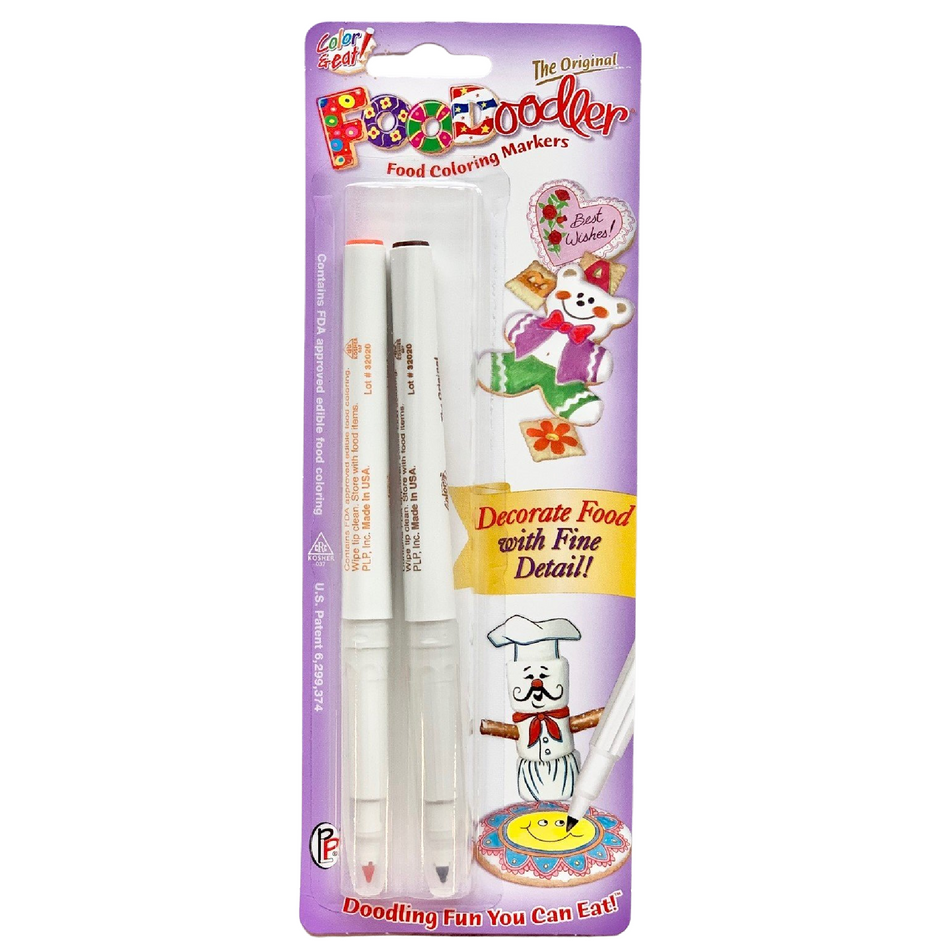 FooDoodler Orange and Brown Fine Line Marker Set (2 pens)