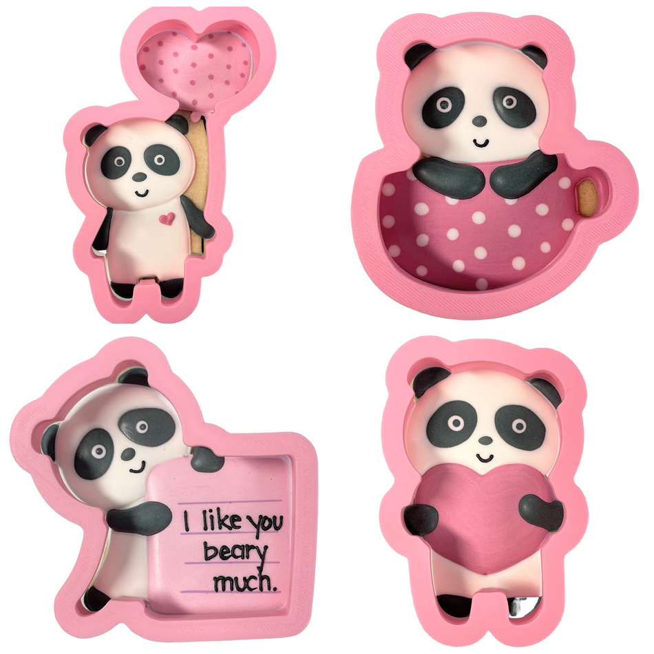 Panda Valentine's Day Cookie Cutter BUNDLE (Regular Size)