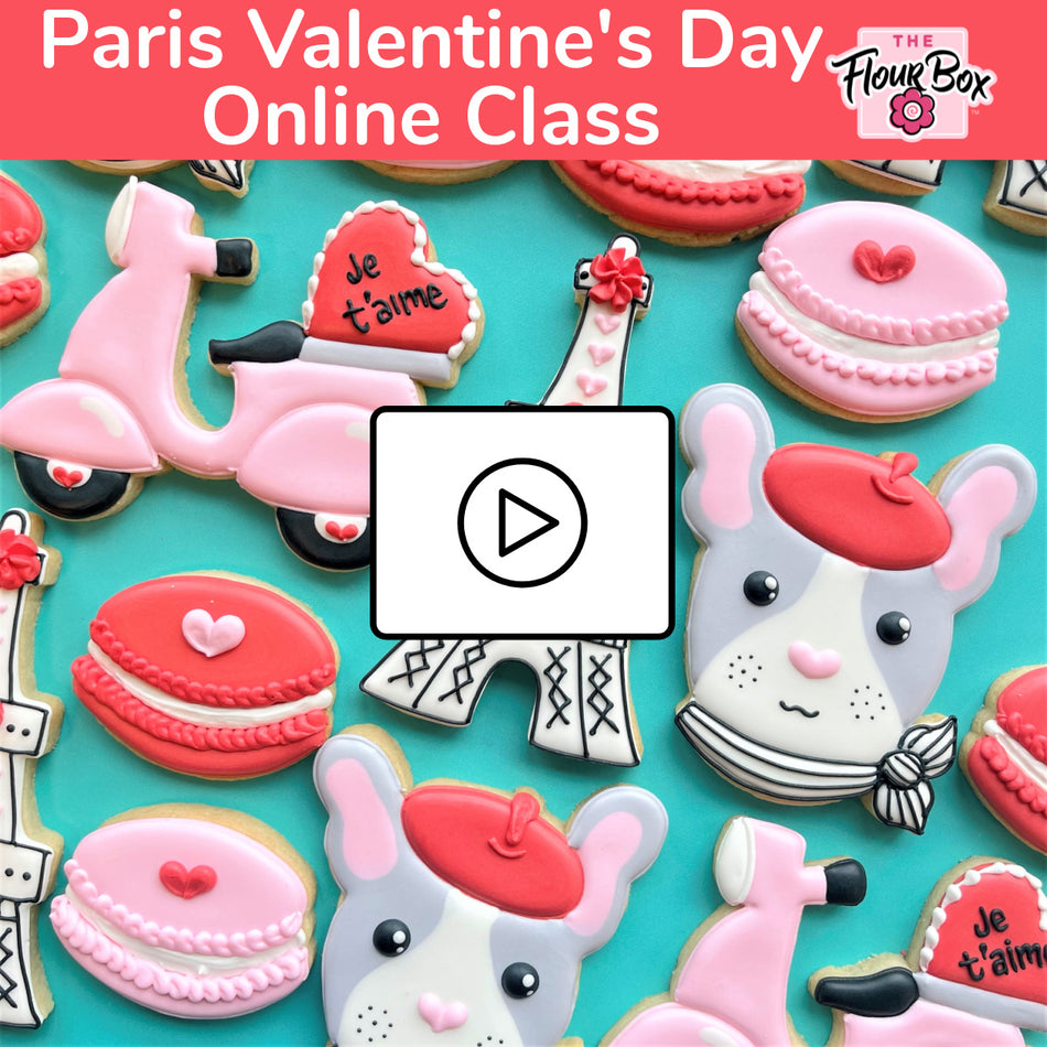 Paris Valentine's Cookie Decorating Class RECORDING with Optional Kit