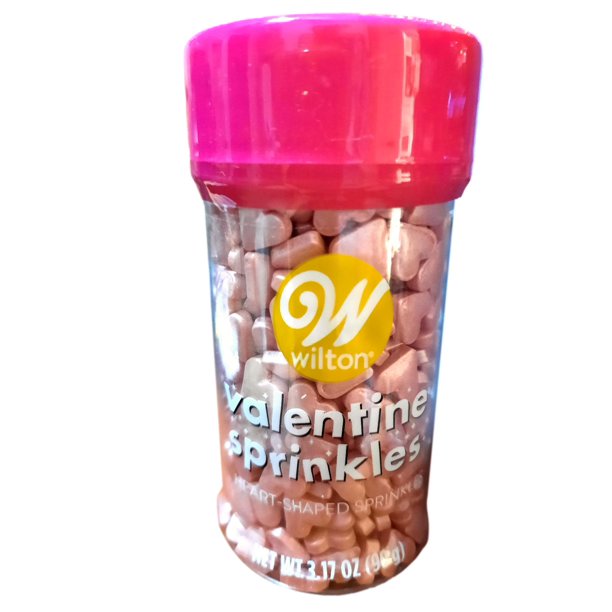 Sparkle Pink Heart Sprinkle Small Jar