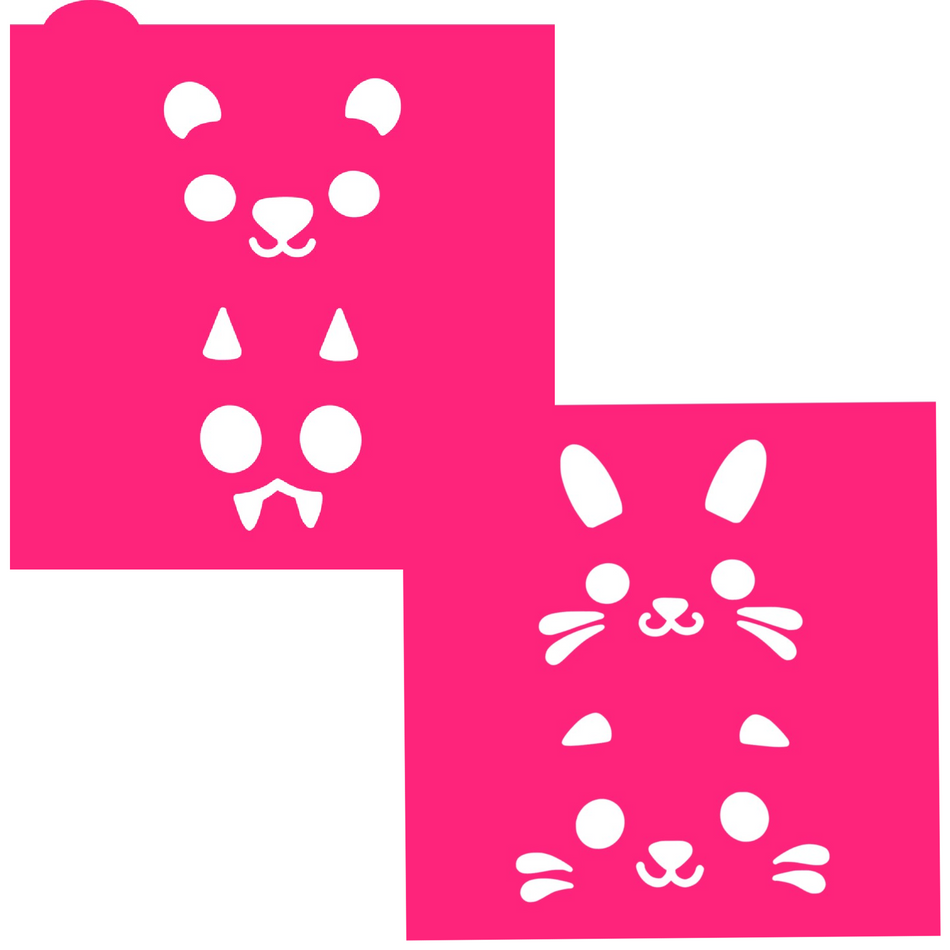 Pumpkin Animal Faces 2 pc Stencil