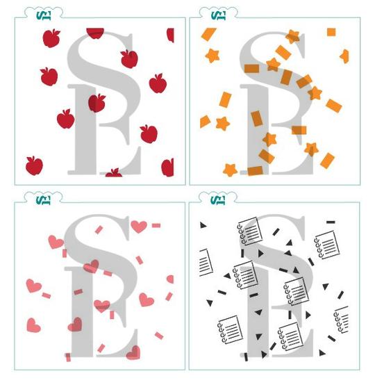 School Tools 4pc SE Stencil