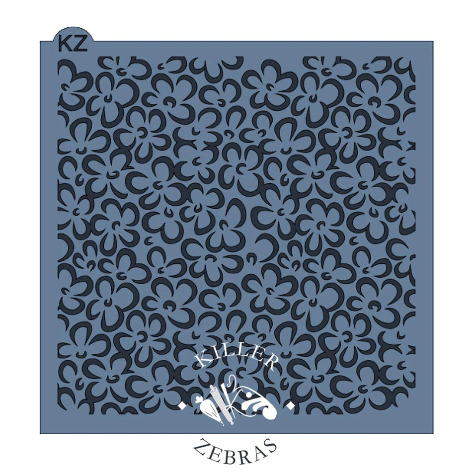 Scribble Flowers KZ Stencil