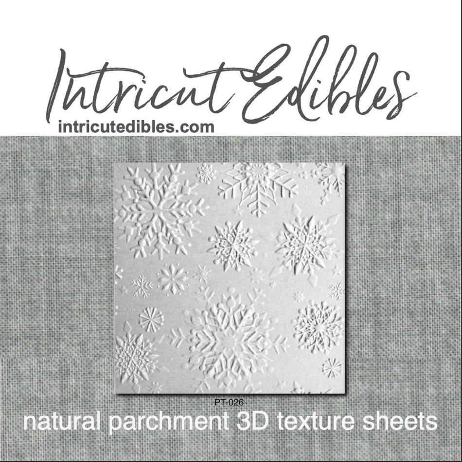 Snowflakes 3D Parchment Texture Sheets by Intricut Edibles