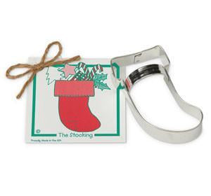 Stocking with tag Cookie Cutter