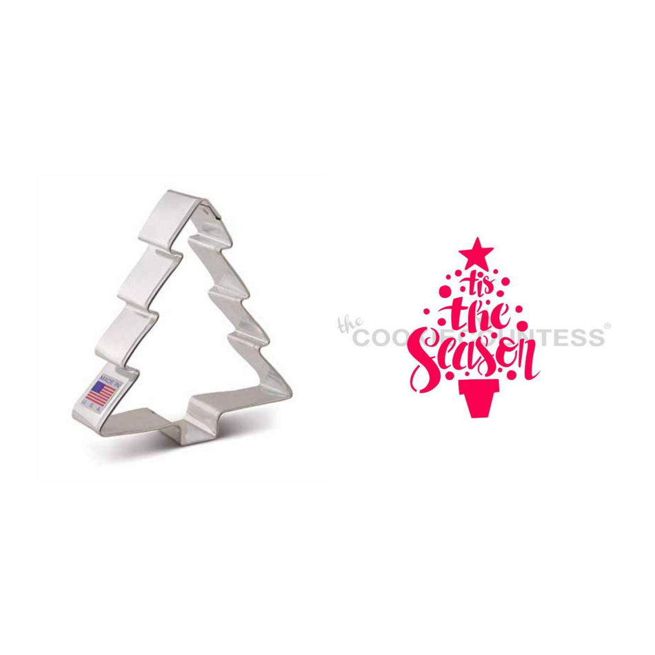 Christmas Tree Cookie Cutter and Tis the Season Stencil BUNDLE