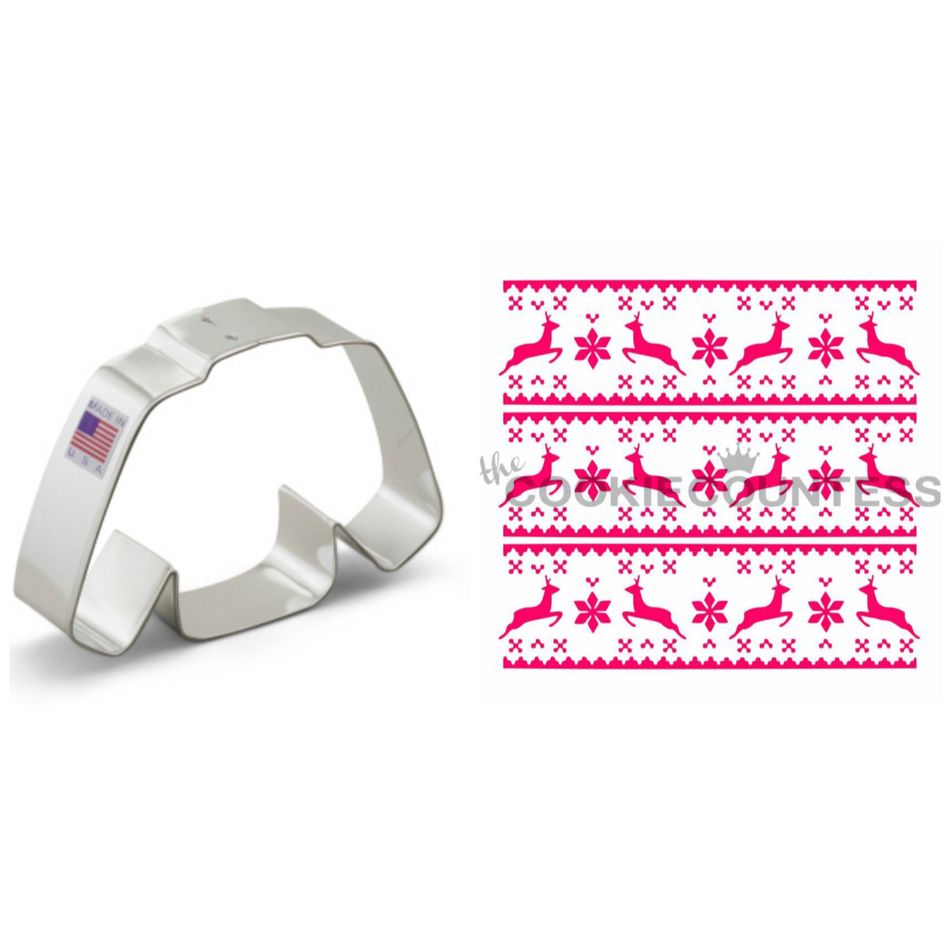 Ugly Sweater Cookie Cutter and Christmas Fair Isle Stencil BUNDLE