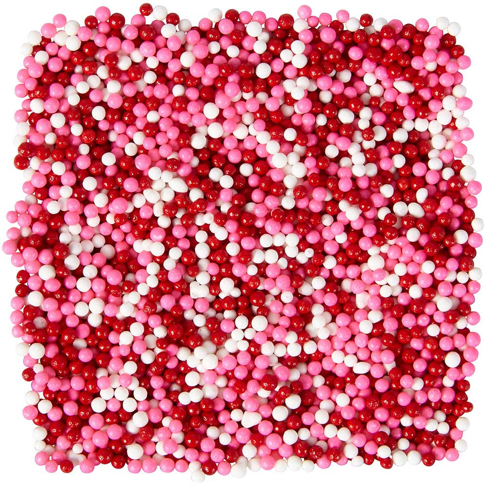 Valentine Pink, Red & White Nonpareils Sprinkle Mix