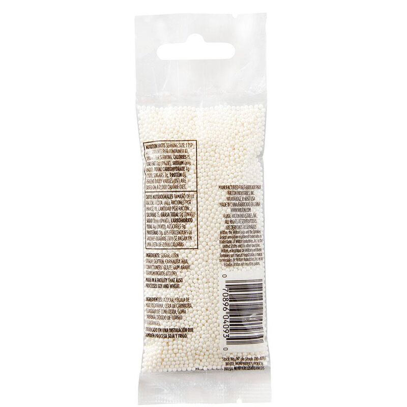White Nonpareils SMALL Sprinkle Pouch