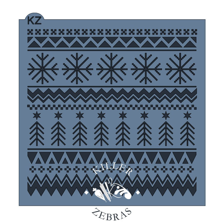 Winter Fair Isle Sweater KZ Stencil