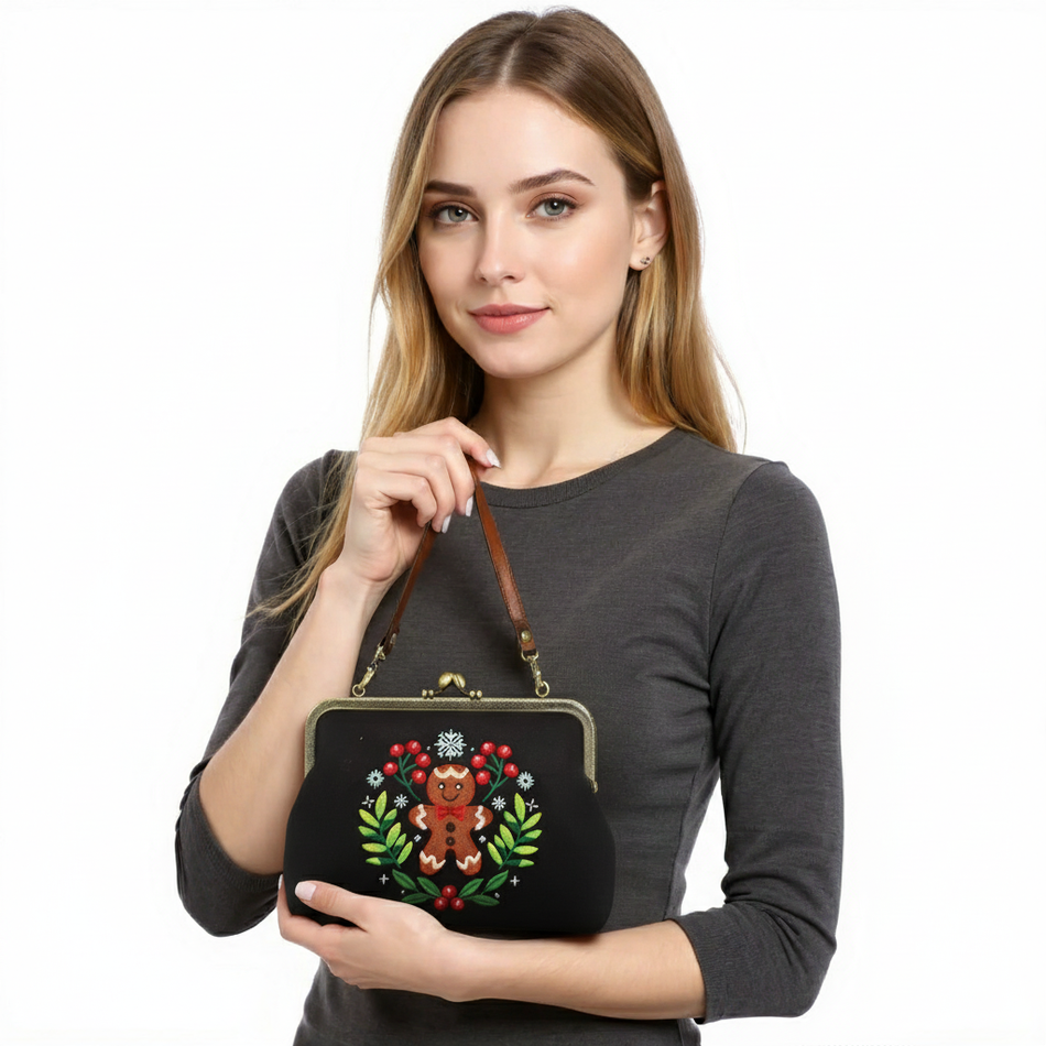 Gingerbread Man Kisslock Bag