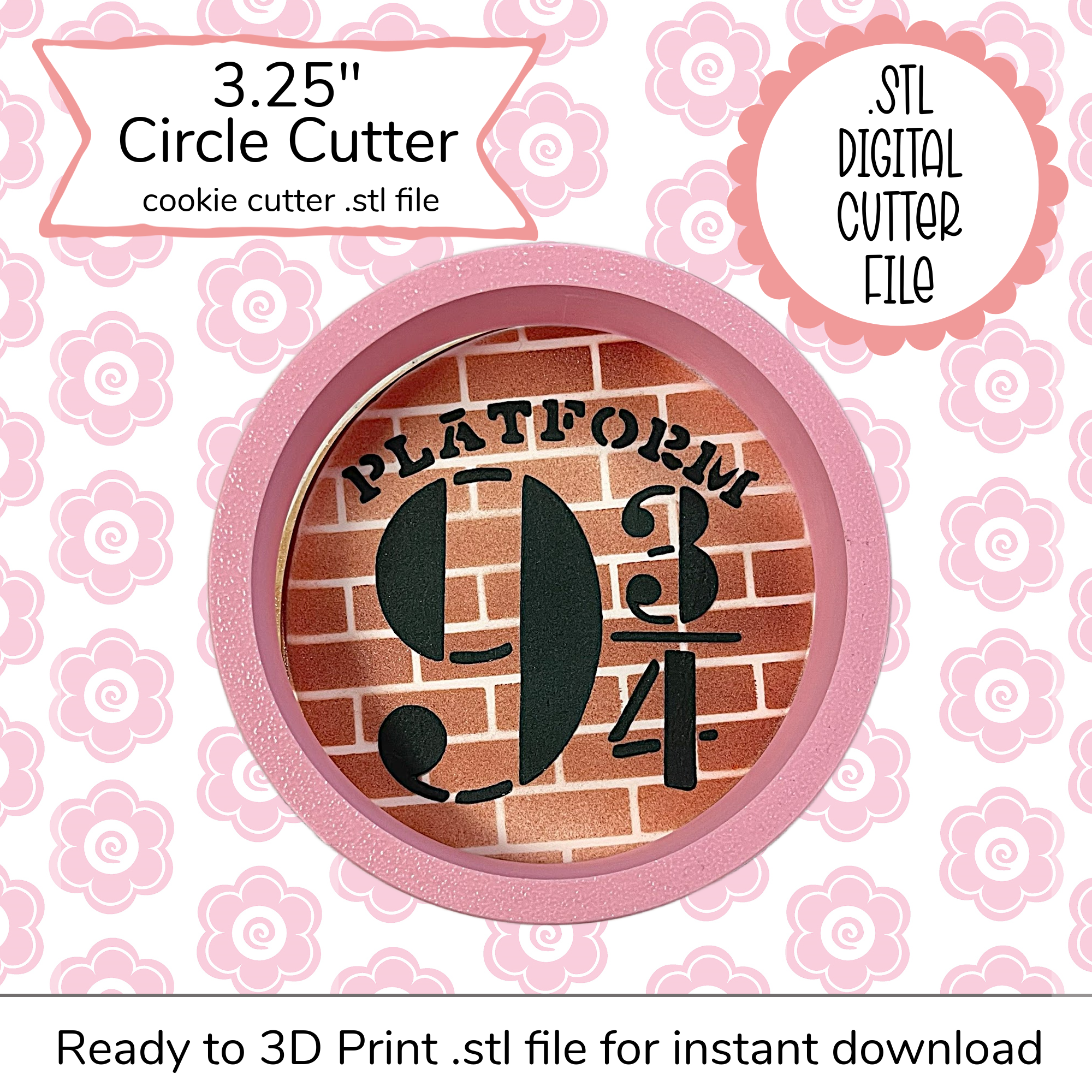 3.25" Circle cookie cutter STL file