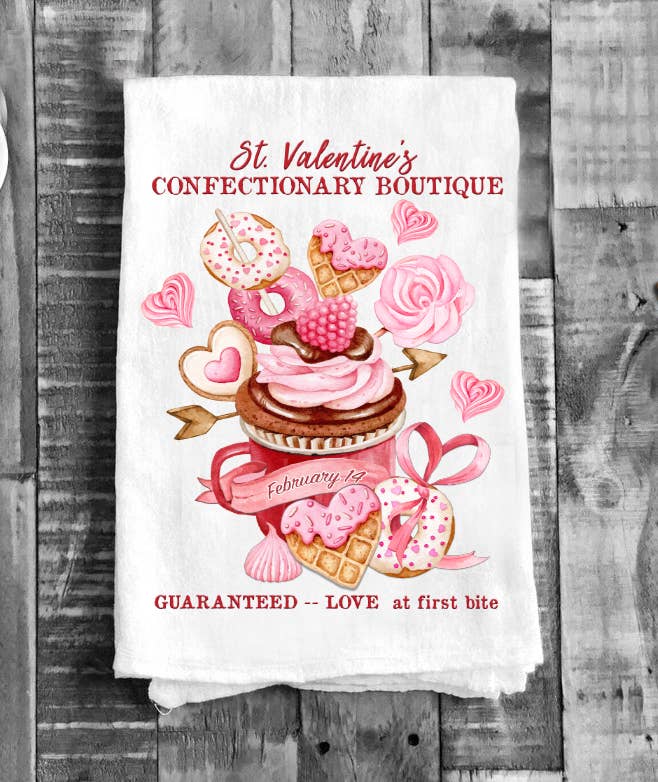 Valentine's Confectionary Flour Sack Cotton Tea Towels - Image 1 of 1