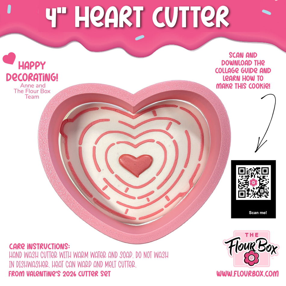 Amazing Heart Cookie Cutter and Stencil BUNDLE