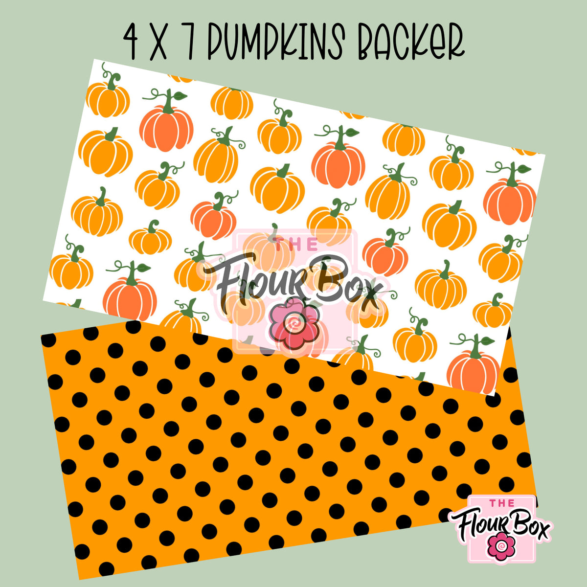 Pumpkins and Orange Dots Cookie BOX Backer - 4" x 7" Rectangle - 25 BACKERS