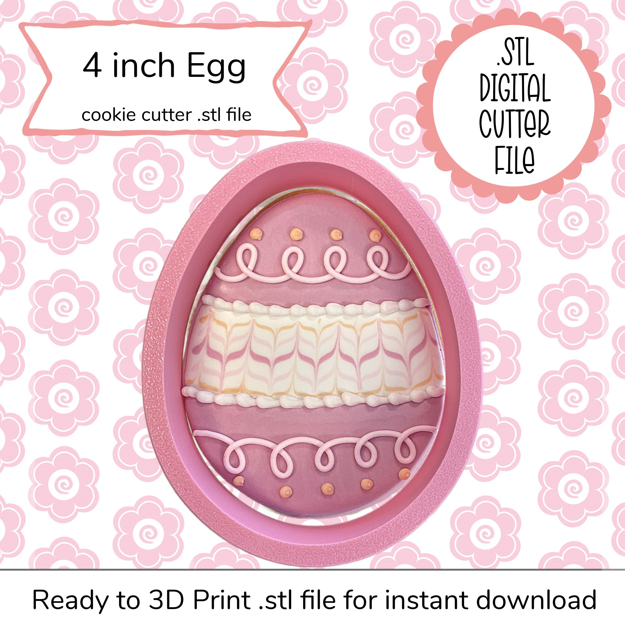4" Egg Cutter STL File (digital file)
