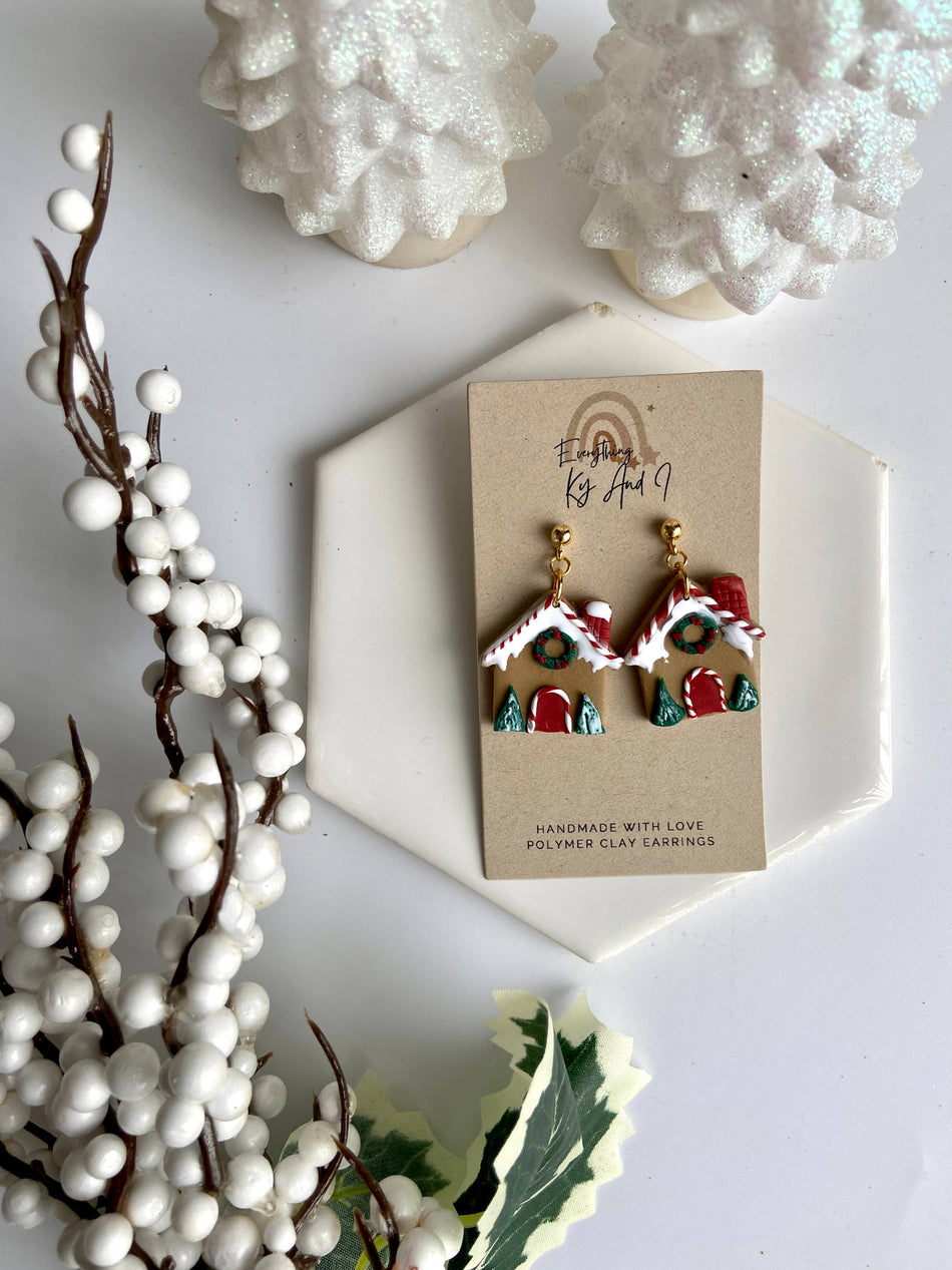 Gingerbread House Earrings