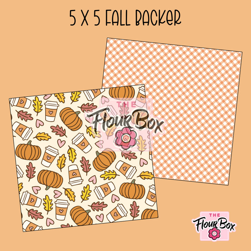 Fall Cookie BOX  Backer - 5" x 5" Square - 25 BACKERS