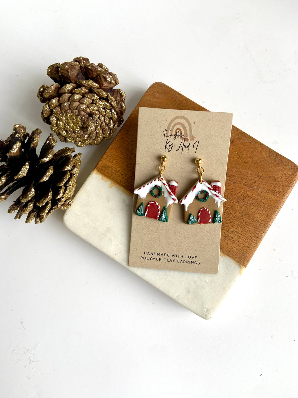 Gingerbread House Earrings
