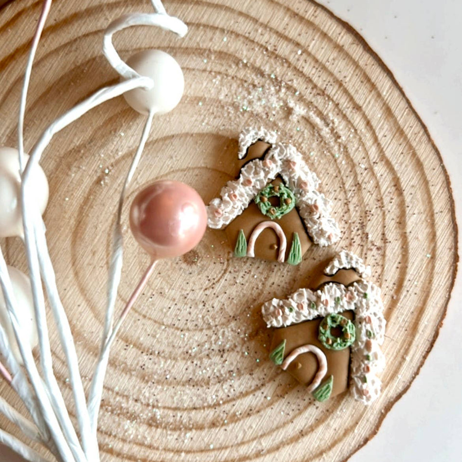 Pinkalicious Gingerbread House Earrings