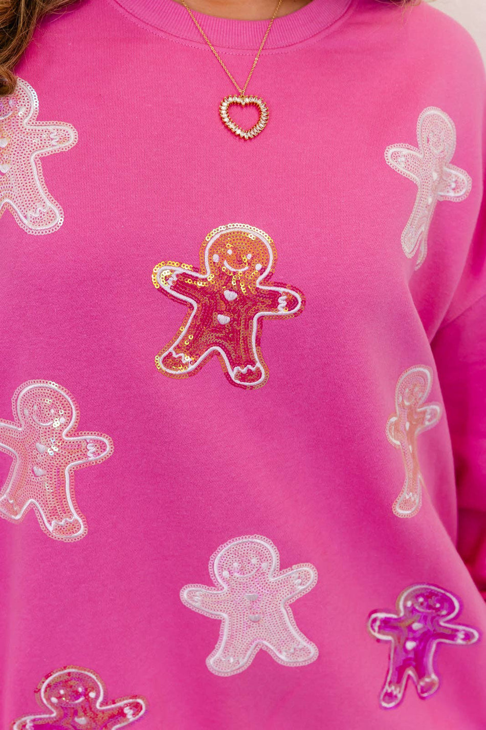 Spicy & Sparkly Gingerbread Man Sequin Sweatshirt