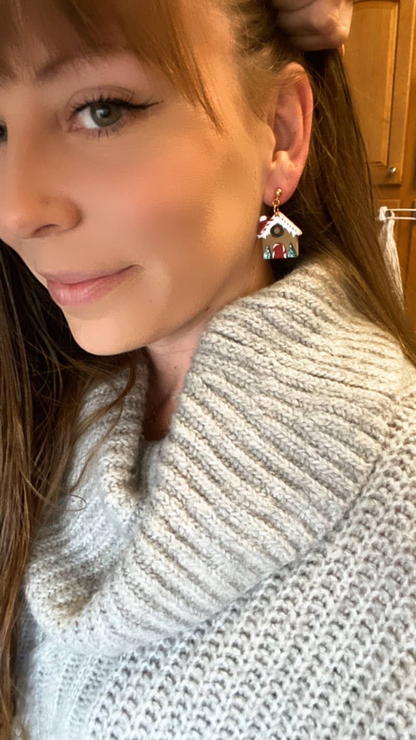 Gingerbread House Earrings