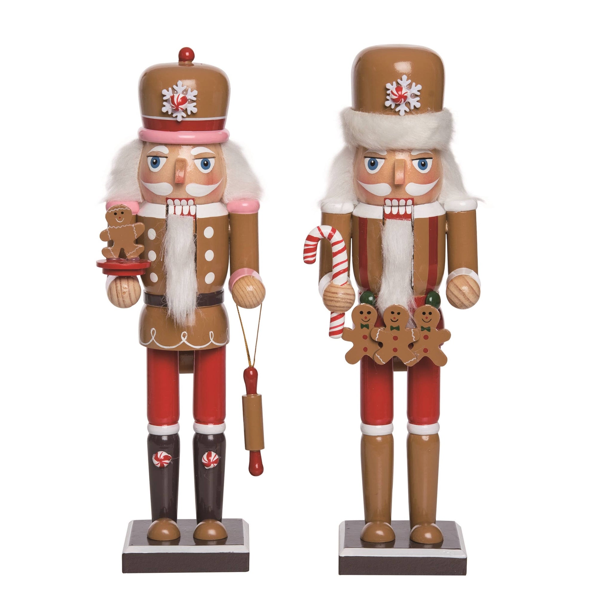 Christmas Wooden 12” Gingerbread Nutcracker Set of 2