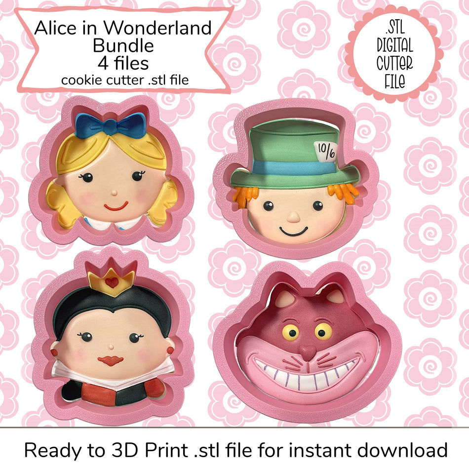 Alice in Wonderland Cutter Bundle STL Files (digital file)