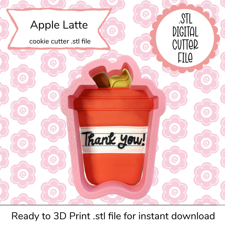 Apple Latte Cutter STL File (digital file)