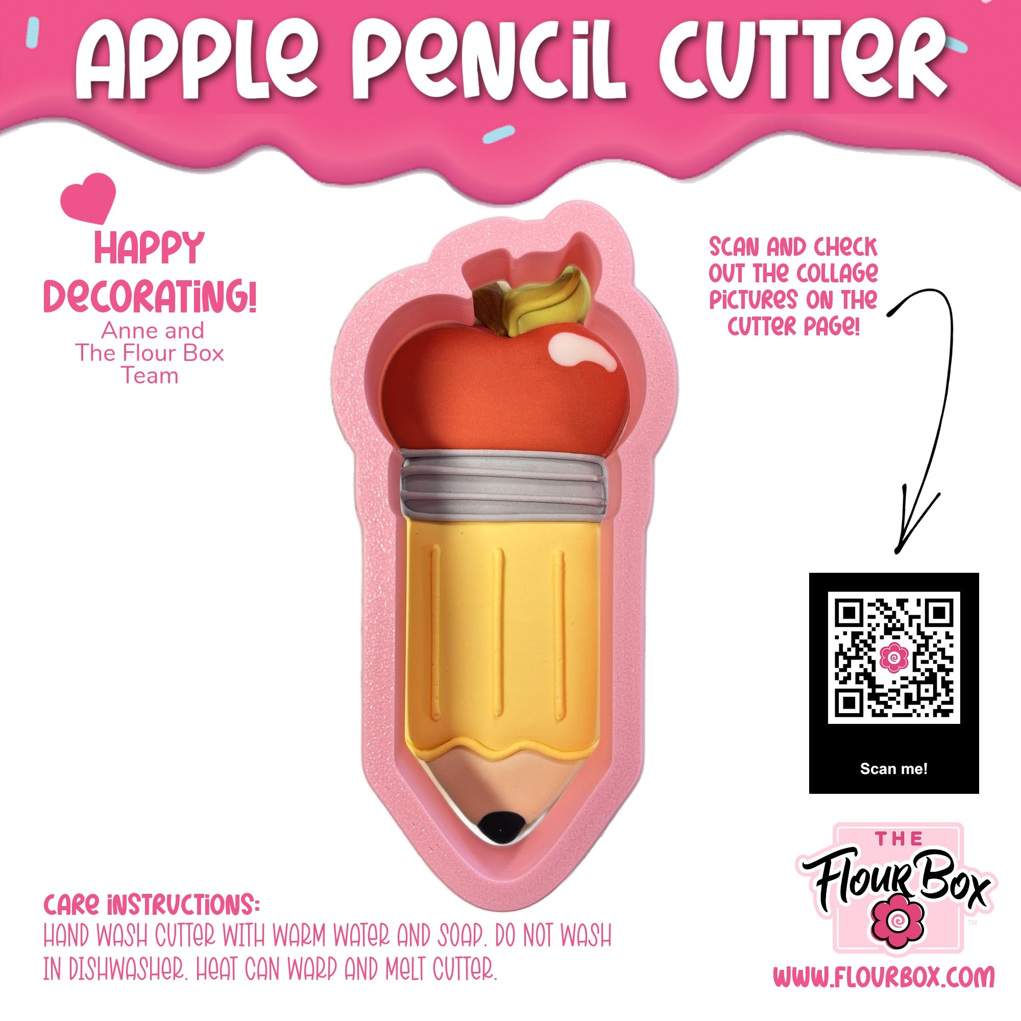 Apple Pencil Cookie Cutter