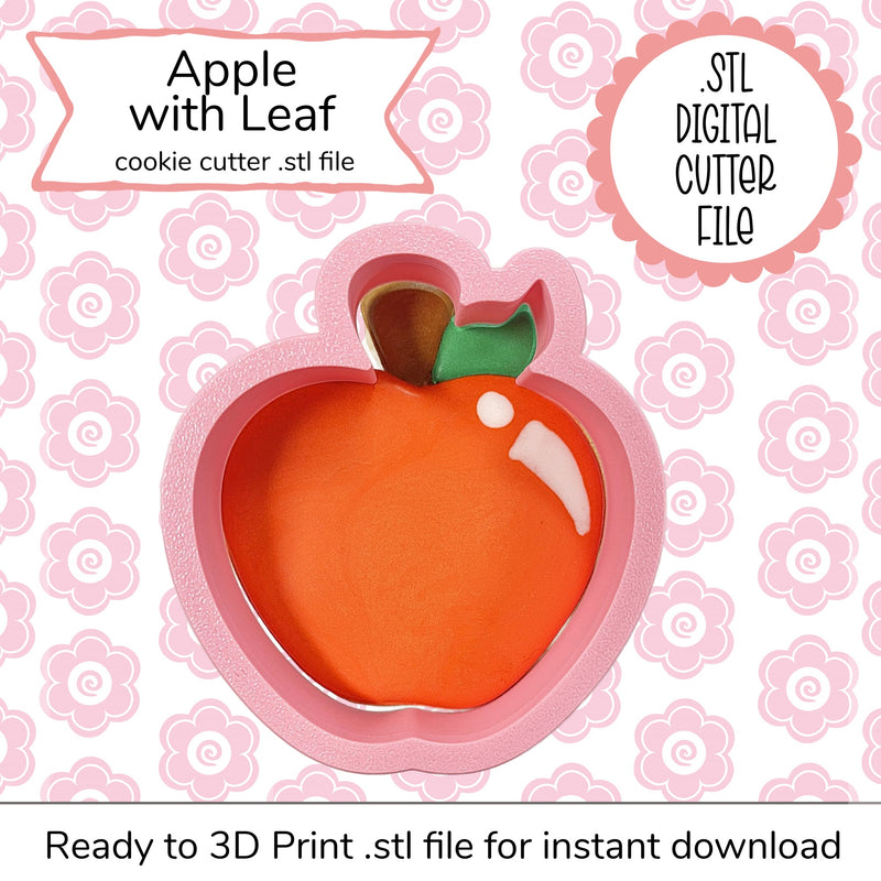 Apple with Leaf STL Cutter File (digital file)