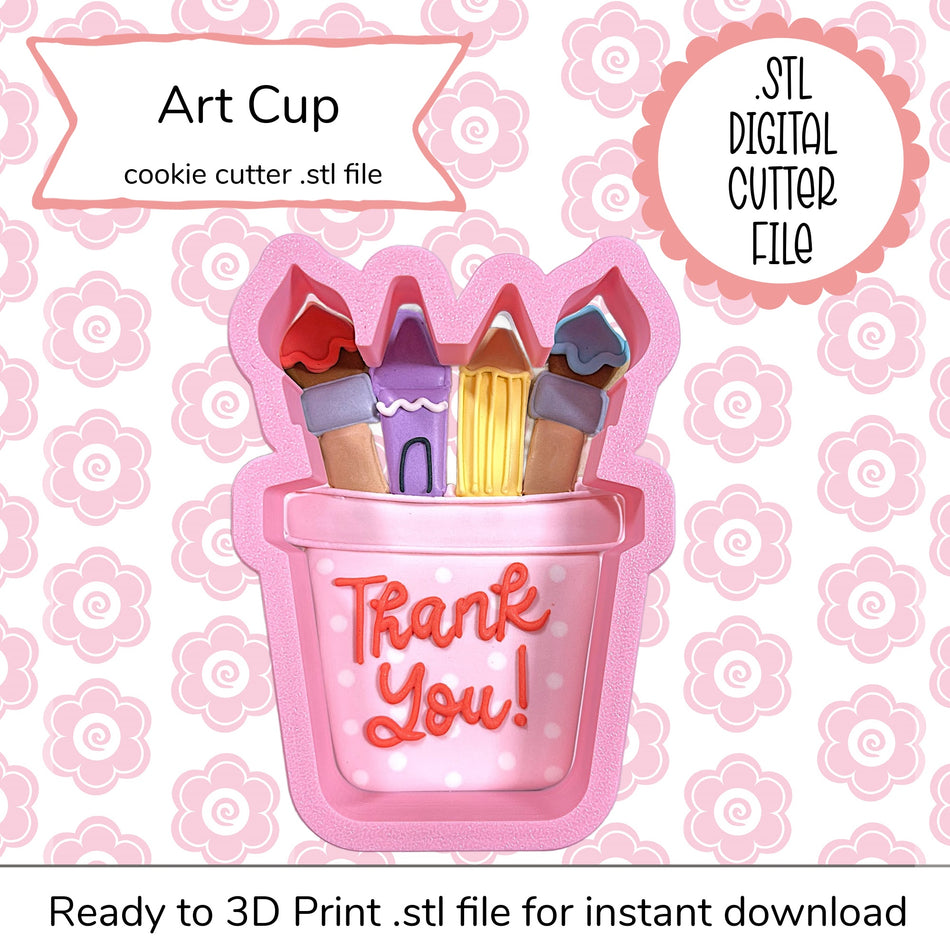 Art Cup Cutter STL File (digital file)