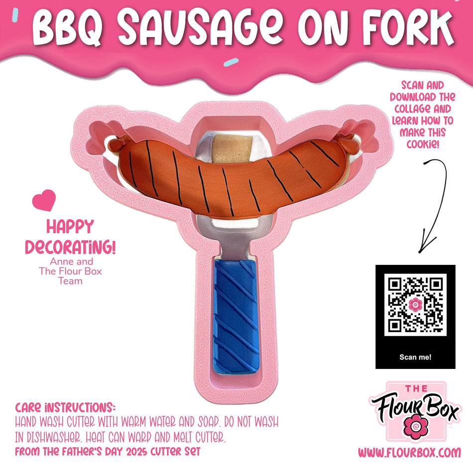 BBQ Sausage on Fork Cookie Cutter - Image 3 of 5