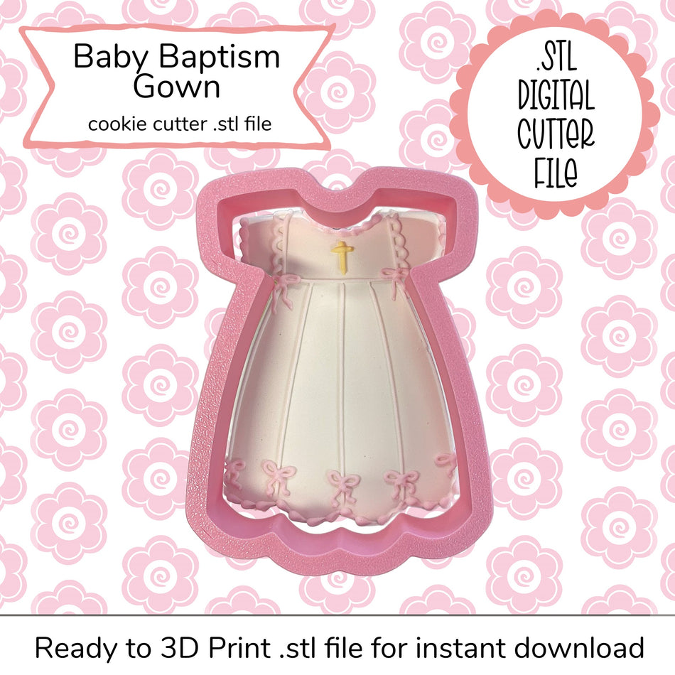 Baby Baptism Gown Cutter STL File (digital file)
