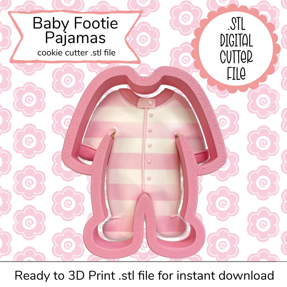 Baby Footie Pajamas Cutter STL File (digital file)