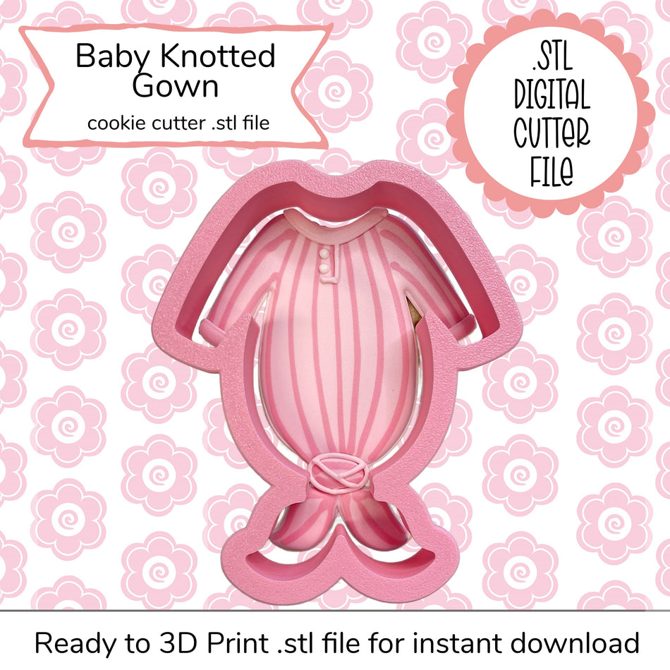 Baby Knotted Gown Cutter STL File (digital file)