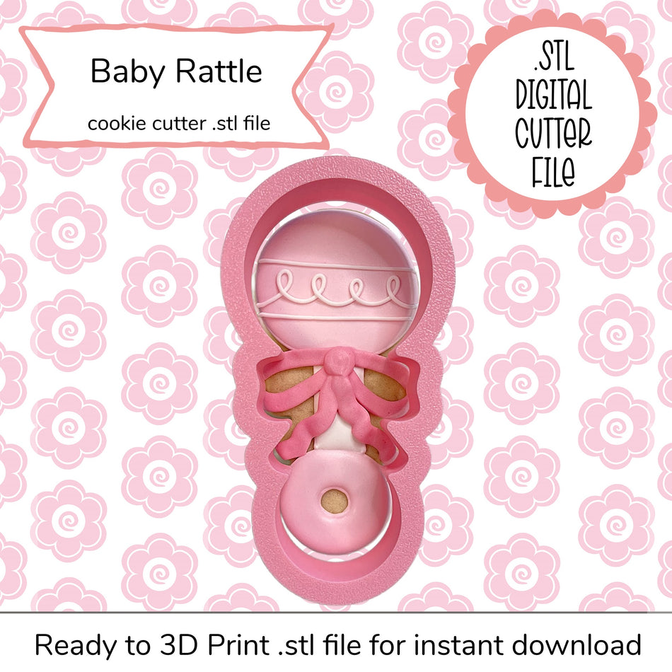Baby Rattle Cutter STL File (digital file)