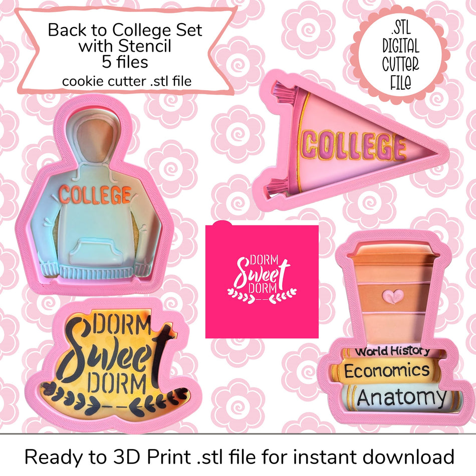 Back to College Cutter Bundle STL Files and SVG Stencil File (digital file)