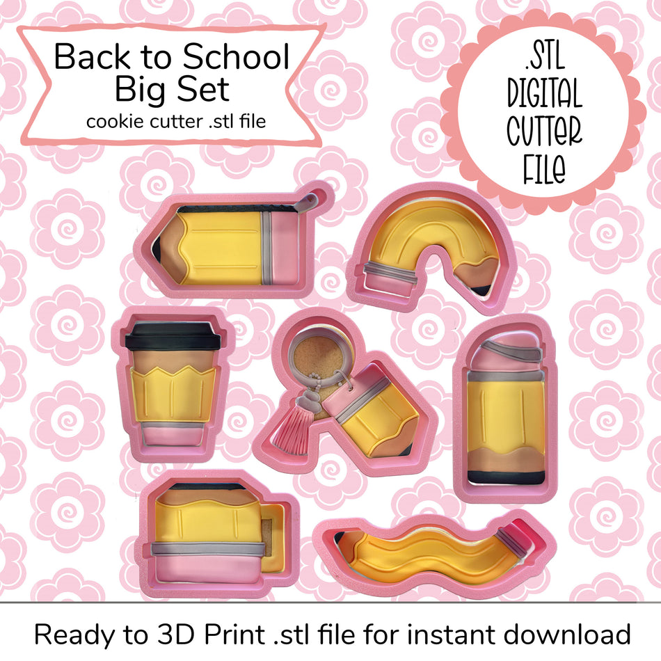 Back to School Cutter Set STL File (digital file)