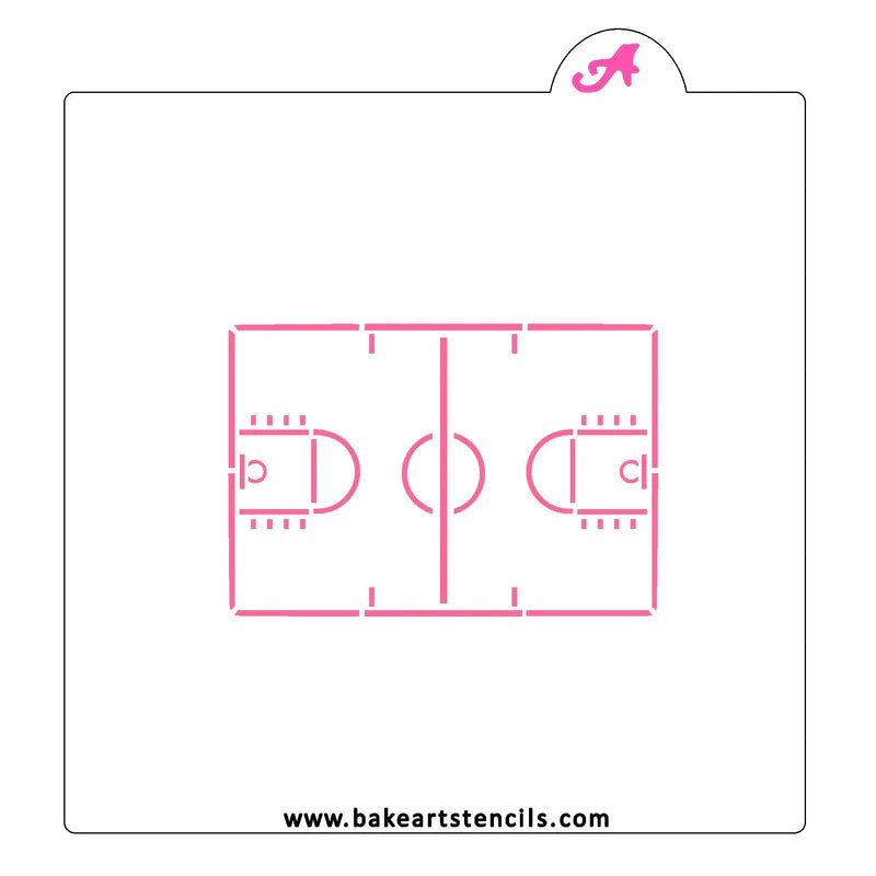 Basketball Court BakeArt Stencil - Image 1 of 1