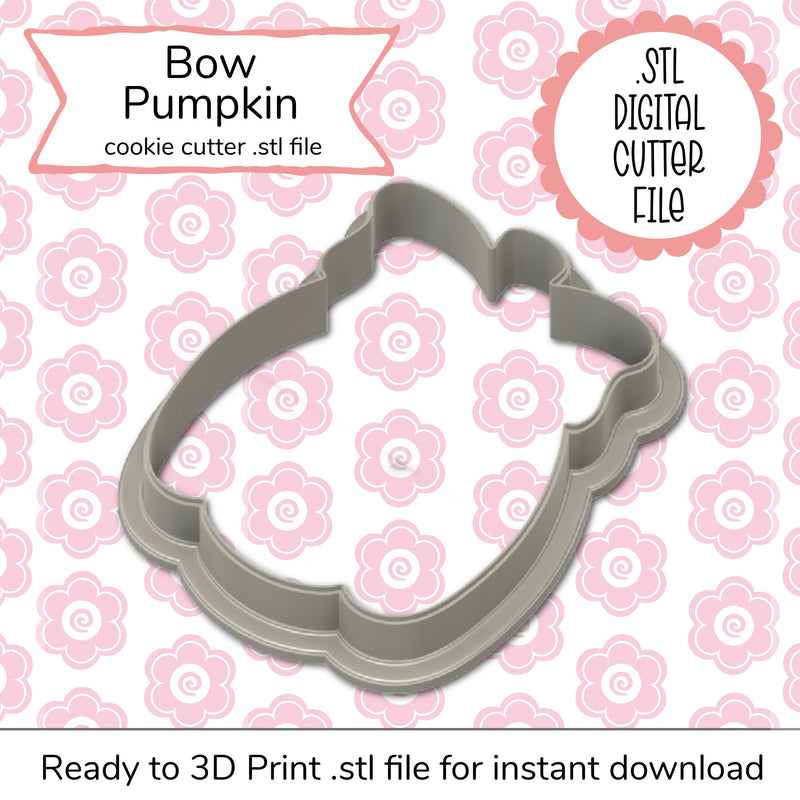 Bow Pumpkin STL Cutter File (digital file)
